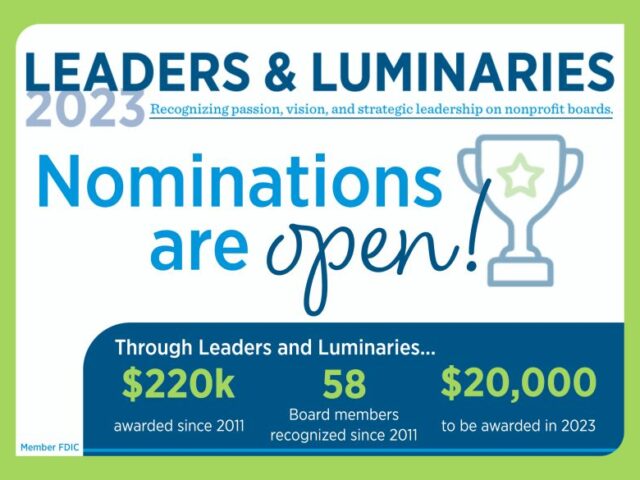 Camden National Bank now accepting 2023 Leaders & Luminaries nominations to honor outstanding nonprofit board members